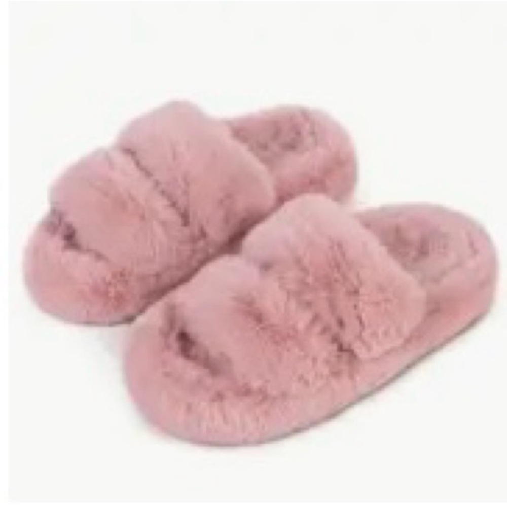 Cozy Pink Fuzzy Slippers